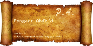 Pangert Abád névjegykártya
